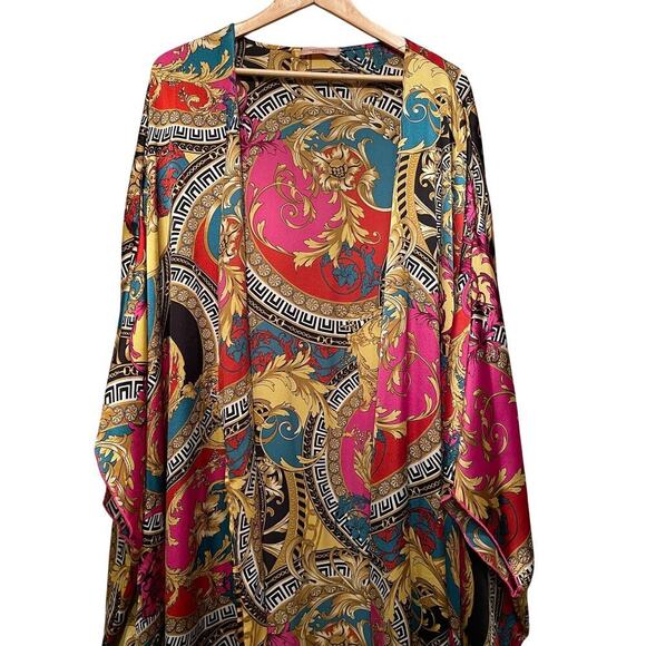 Karen-T Design Long Baroque Kimono Robe Duster | Vintage Hollywood Glam, USA - Picture 2 of 7